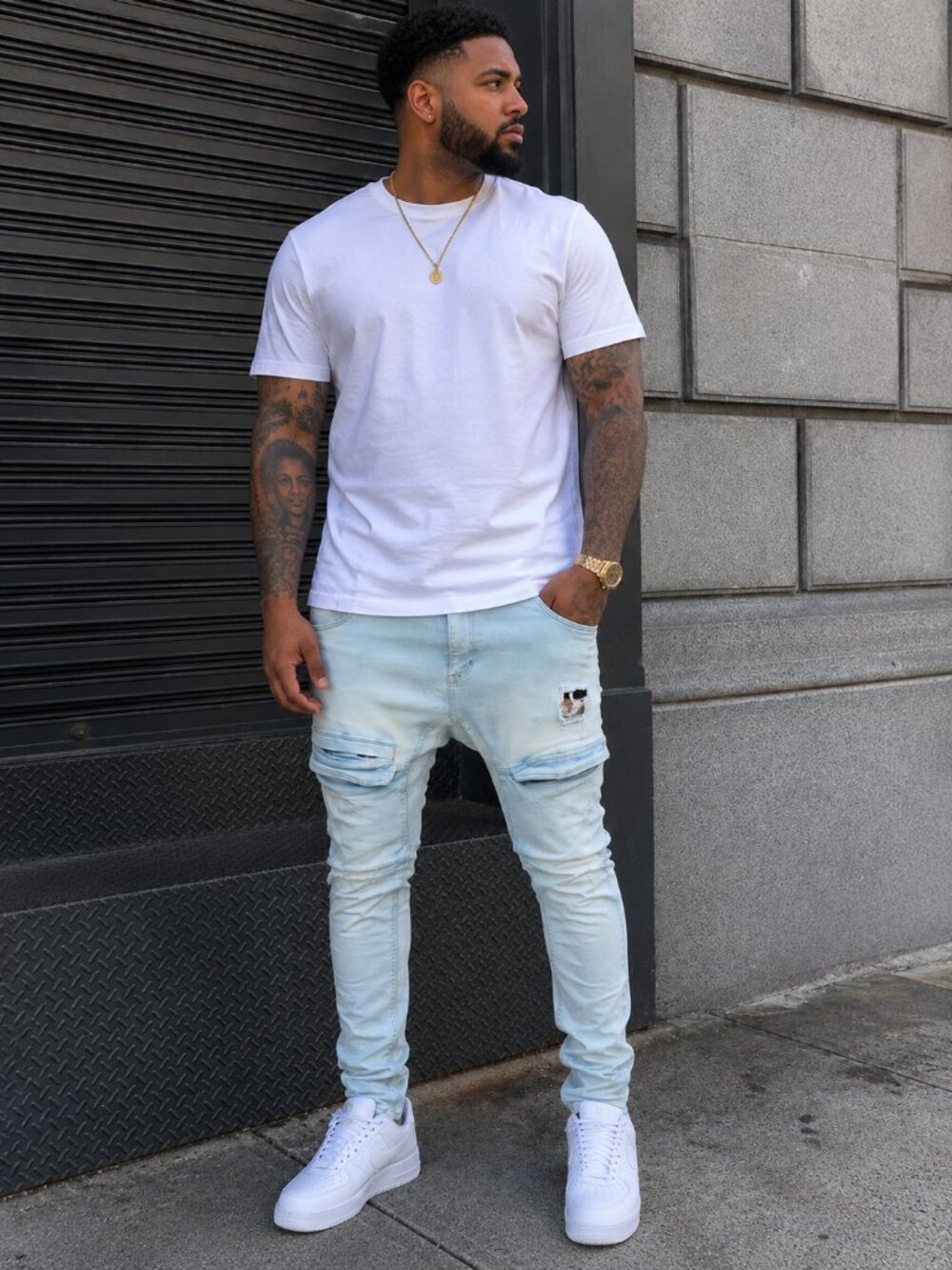 Men's Cotton On Classic Retro Drop Crotch Light Wash Denim Jeans - 34